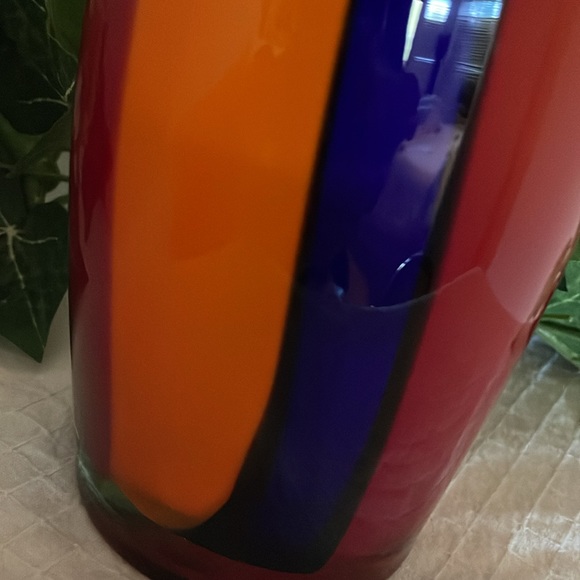Exquisite Vintage Murano Cased Tri-Colored Striped Vase! - Picture 4 of 15